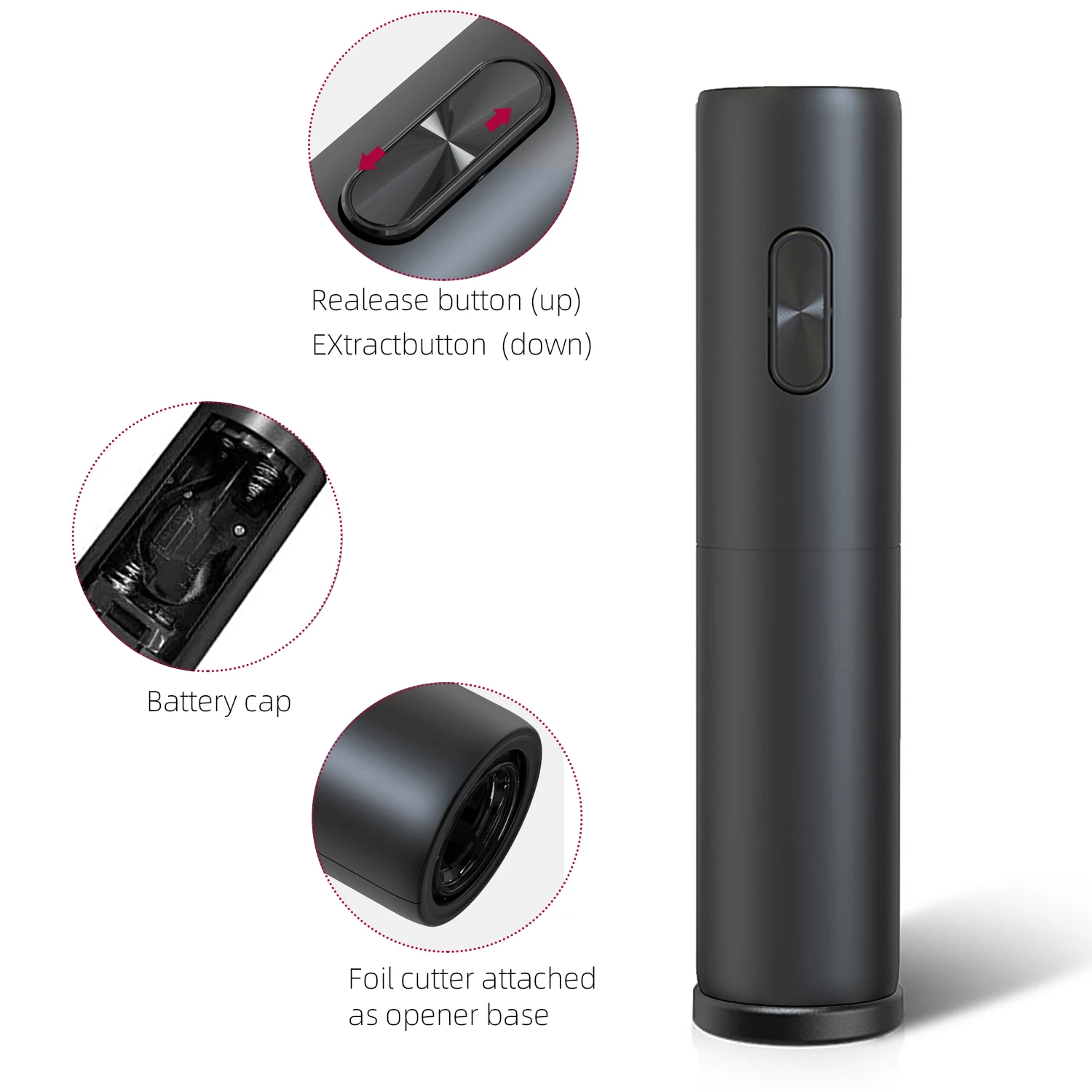 Automatic Electric Wine Bottle Opener - Sleek Corkscrew Kitchen Tool