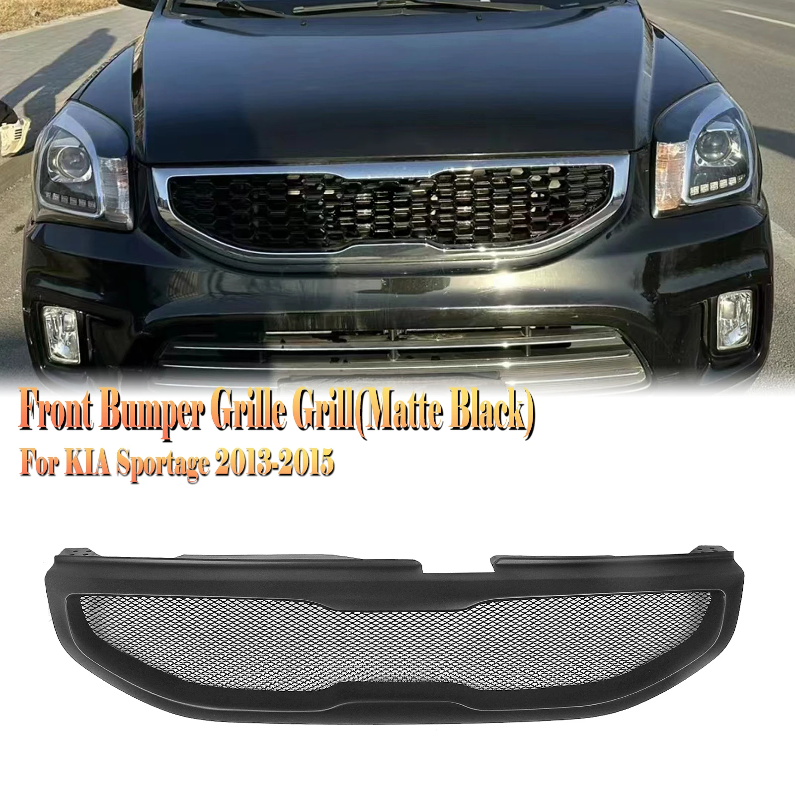 

Car Front Grille Upper Bumper Hood Mesh Grid Racing Grill For Kia Sportage 2013-2015