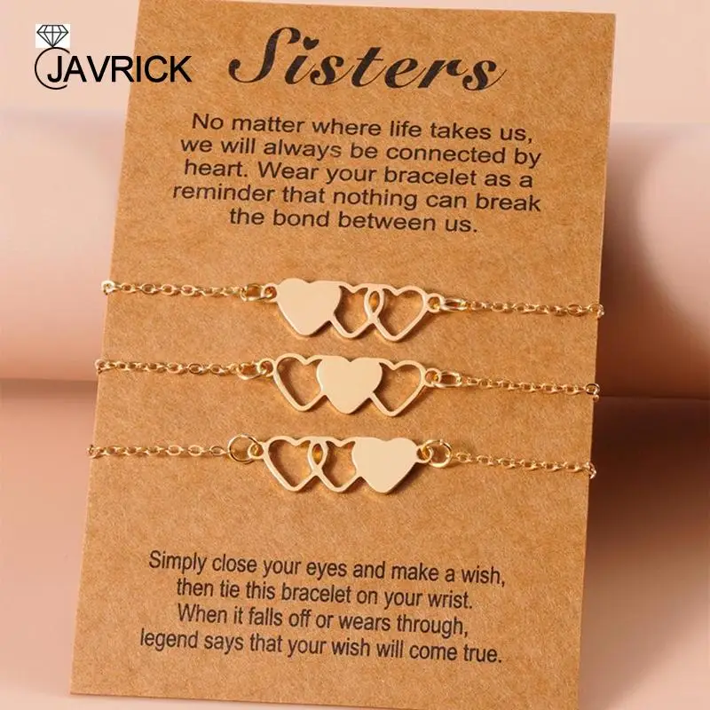3Pcs Family Sister Gift Pinky Promise Bracelets Rope for Best