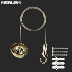 Adjustable Hooking Hangers Hanging Rope for Led Grow Lamps Included Stainless Steel 1.2m Cable 1 Hook and 1 Round Fixer