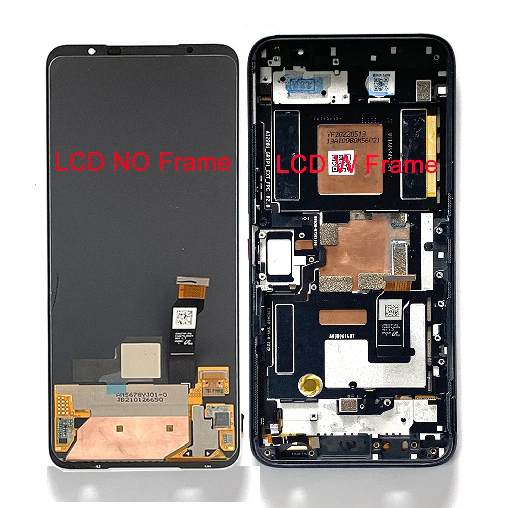Amoled оригинальный для Asus ROG 6 Phone 6 AI2201C 6D ЖК-экран + сенсорная панель дигитайзер для Asus ROG 7 Rog7 Phone 7D рамка