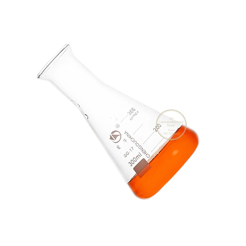 1Pcs 50ml to 1000ml Trumpet-shaped mouth transparent triangle glass flask conical flask Erlenmeyer Flask labratory equipment