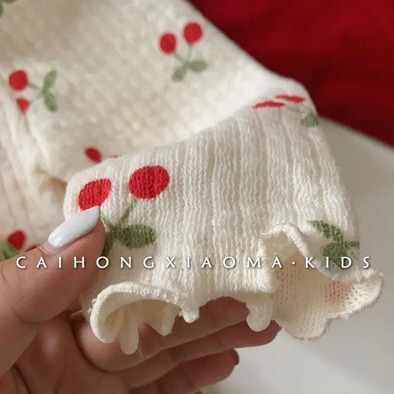 Girls Cherry Ruffle Blouse 3