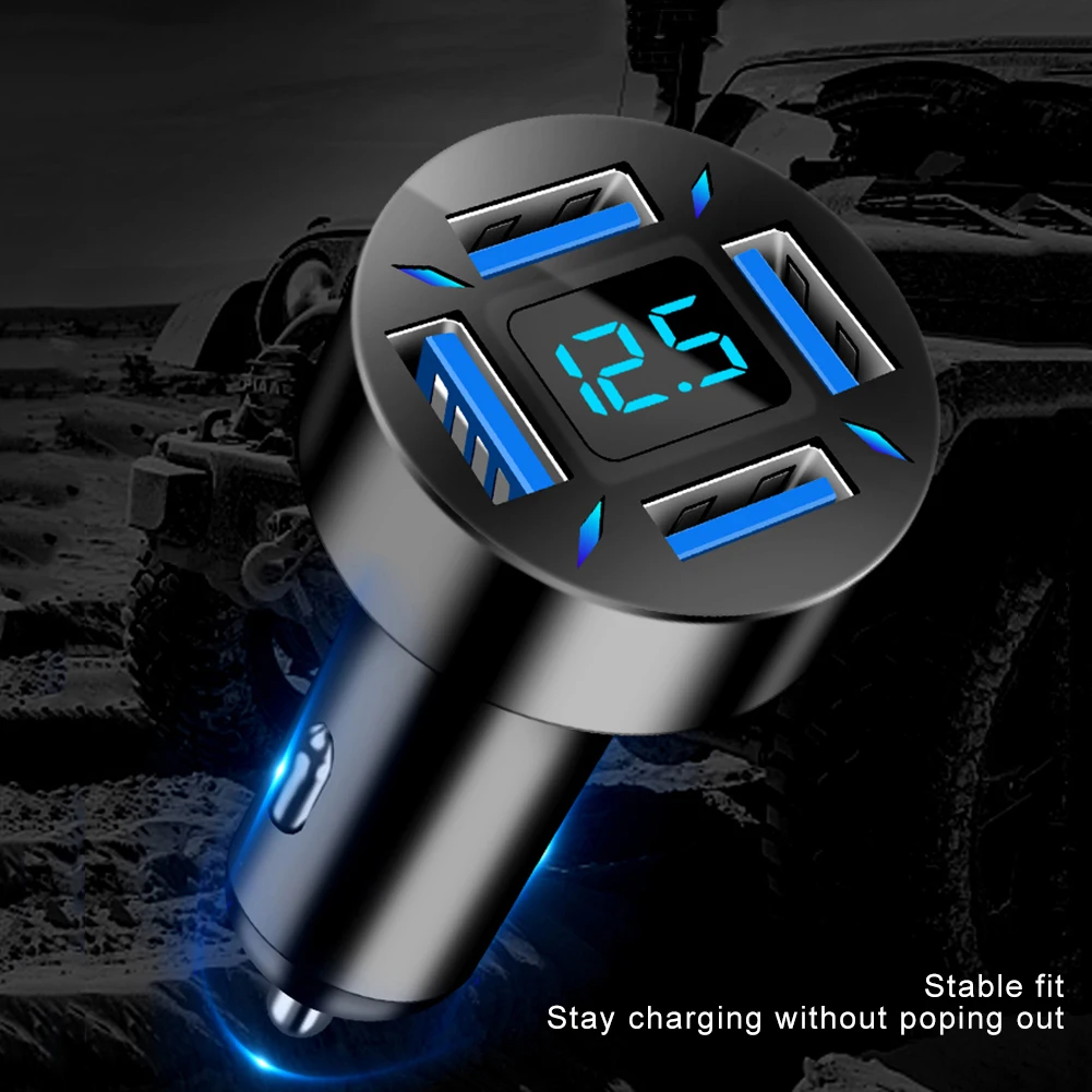 

66W Car Charger Quick Charge Cigarette Lighter Adapter 4-Port USB A+USB C Fast Charging Phone Charger for Huawei Xiaomi iPhone