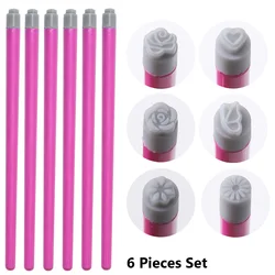 Nail Art Stamp Pen Set - Easy DIY Stamping with Floral and Butterfly Designs (4 or 6 Pieces) (6 pieces set)