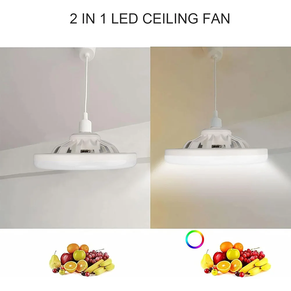 Ceiling Fan with Light Dimmable LED Ceiling Lamp with Remote Control Flush Mount Ceiling Fan for Living Room Dining Room