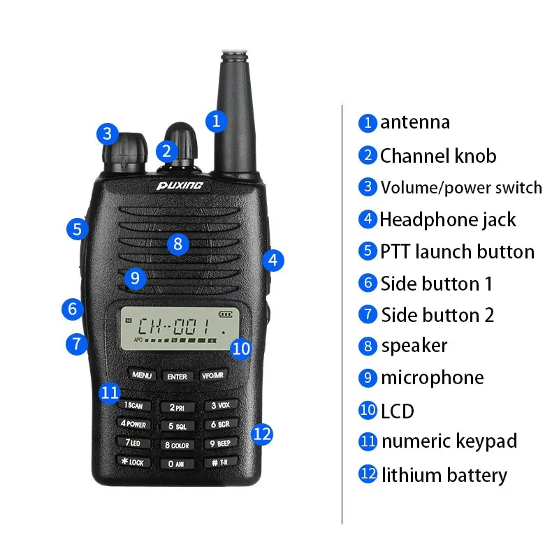 Original Puxing PX-777 walkie-talkie civilian U full-frequency puxing walkie-talkie FM hand station outdoor PX777 2