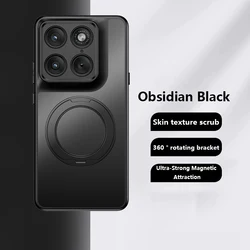 360 - Degree Rotating Matte Case with Magnetic Shockproof Protection for Motorola Edge 70 (With Bracket Black)