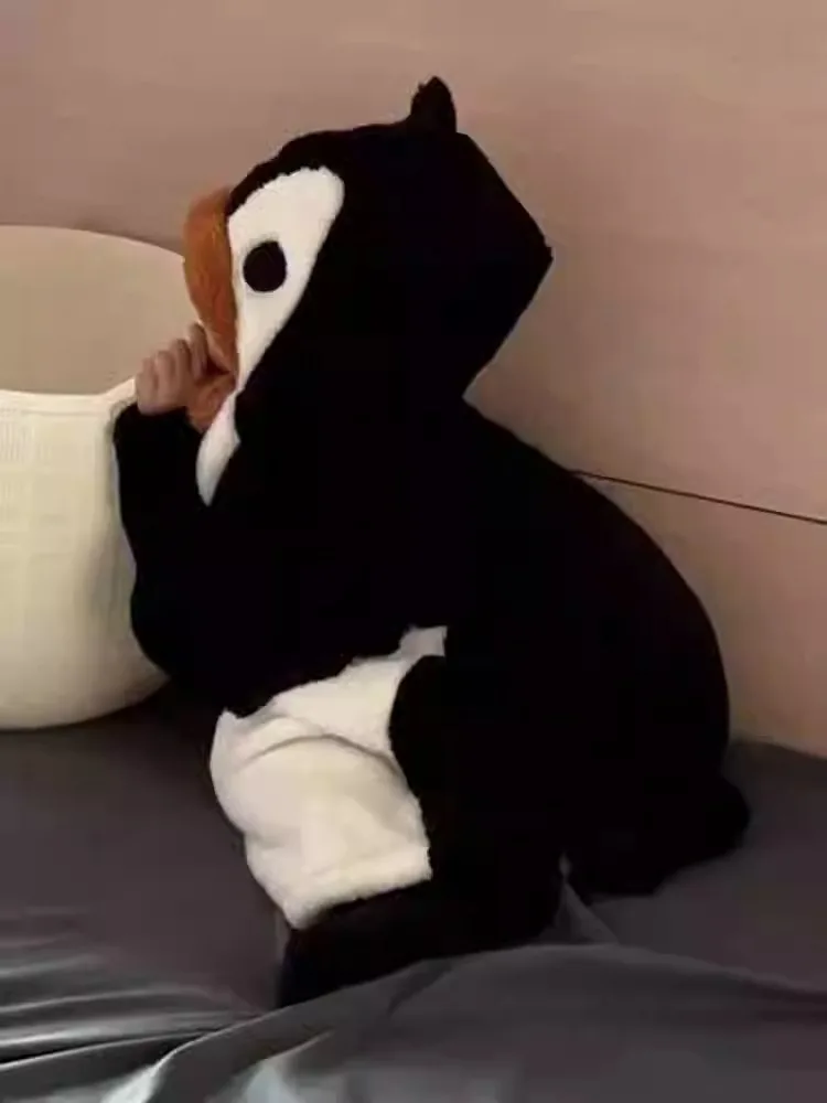 Adult Penguin Robes Onesies Pajamas Cartoon Pyjama Kigurumi Halloween Cosplay Costumes Sleepsuit Animal Sleepwear