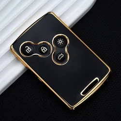 Premium TPU Car Key Case Cover with Keychain - Sleek and Durable Design (Black Case)