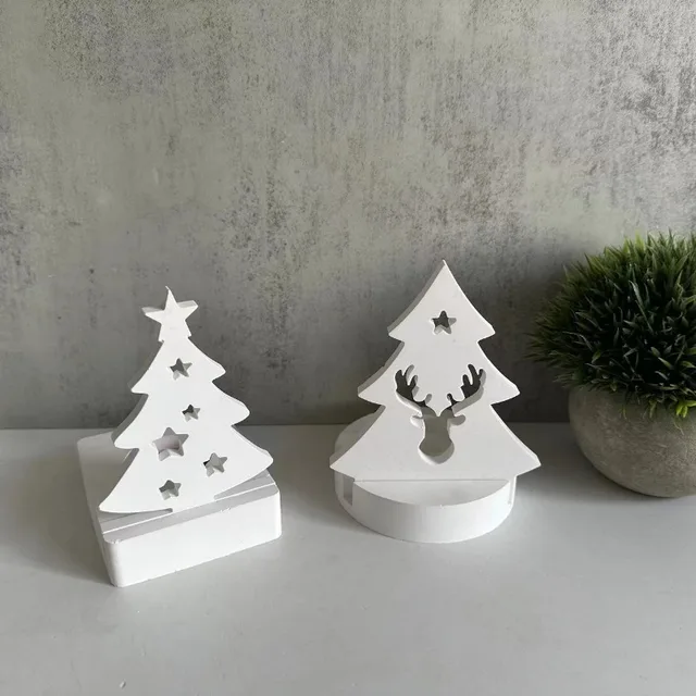 Moule En Silicone Pour Arbre De Noël : Veilleuse LED Pour Béton, Plâtre Et Gypse - France