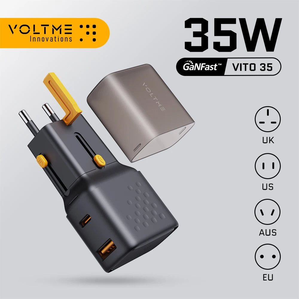Voltme-Vito go travel charger, PD35W, pd3.0, qc3.0, quick charger for iPhone 15, 14, 13 Pro, Samsung, USB C, fast charger - AliExpress
