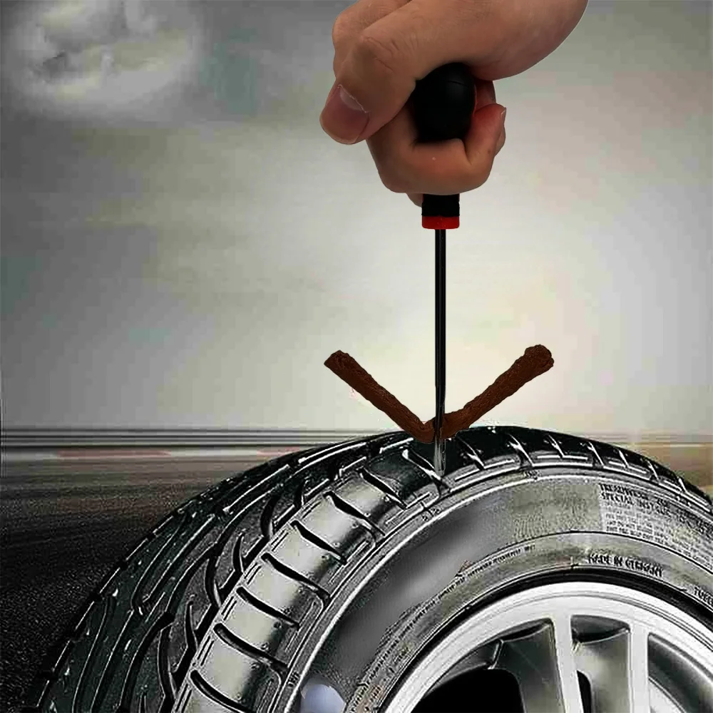 Tire Repair Kit Car Tire Repair Tool Studding Tool Set Auto Bike Tubeless Tyre Puncture Plug Garage Tools Rubber Strip