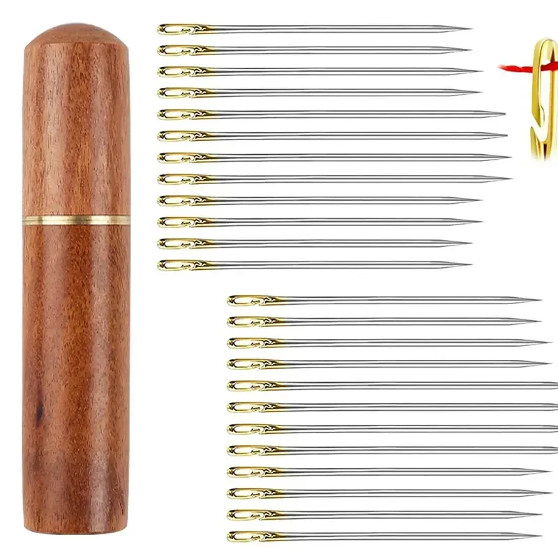 Sewing Needles Leather Sewing Needles 12PCS Sewing Needles Blind Set Side Opening Hole Fast Throughing Stainless Steel Darning Hand Needle Tools Home DIY Jewelry