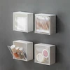 1pc Wall Mounted Cotton Pad Storage Boxes Dustproof Bathroom Organizer For Cotton Swabs Makeup Adhesive Jewelry Holder Box 5