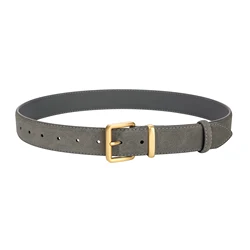Women's Vintage Luxury Suede Leather Belt with Gold Buckle - 100cm (Gray A)