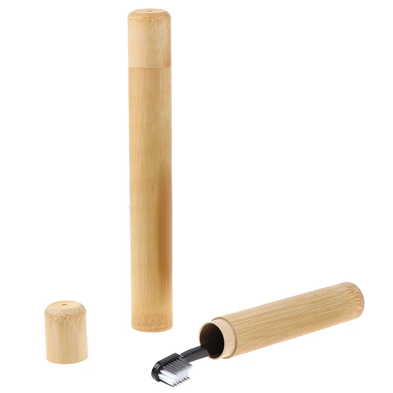 Toothbrush Wooden Case Tooth Brush Soft-bristle Bamboo Fibre Holder Handle Tube