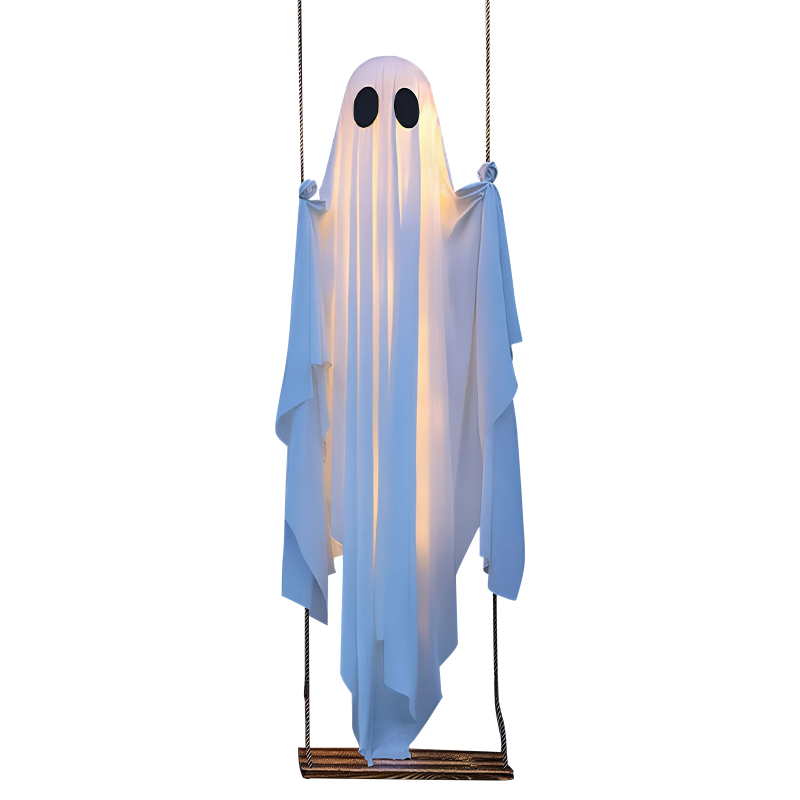 Halloween Hanging Outdoor Halloween Decorations with String Lights Ghosts Decorations Scary Ghost Decor for Porch/Yard/Trees