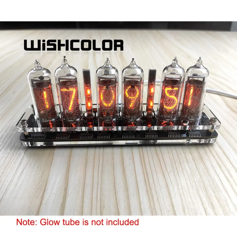

Wishcolor IN-14 6-Digit Nixie Tube Clock Creative Desktop Clock Innovative Home Decor Basic Version