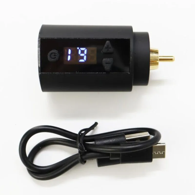 new Mini Rocket Tattoo Machine Set 2Pcs Wireless Tattoo Power Supply RCA Interface Rotary Pen Kit
