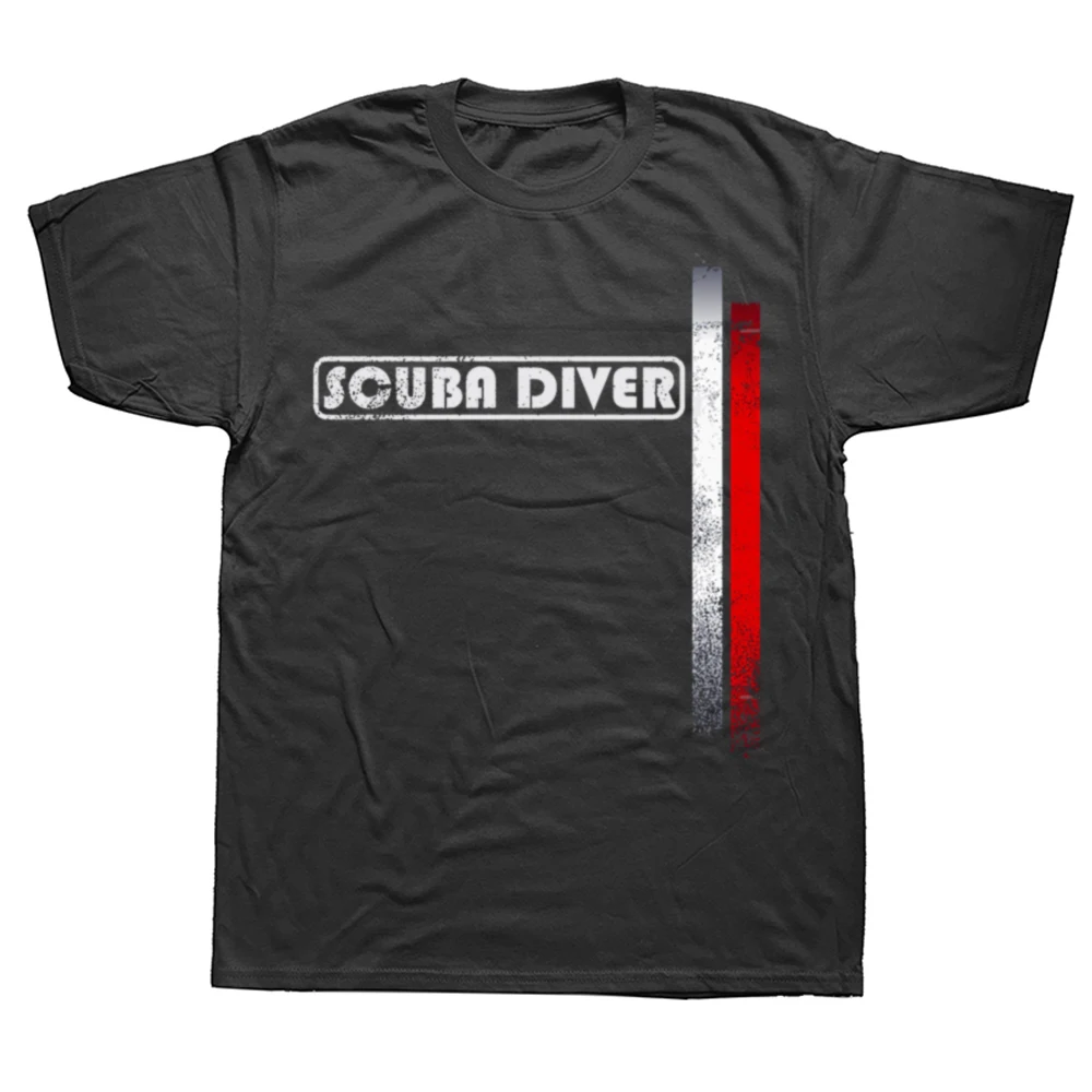 Vintage Scuba Tauchen Flagge Grafik T-shirts Männer frauen Mode Casual T-shirt 100% Baumwolle Lose Übergroßen Taucher Bekleidung T Shirt
