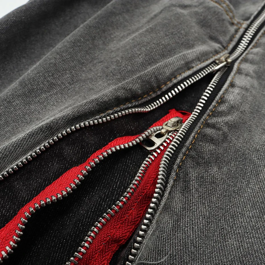Side Double Zip Denim Shorts Men Summer Fashion Luxury Designer Streetwear Harajuku Denim Shorts Man Casual Hip Hop Jeans