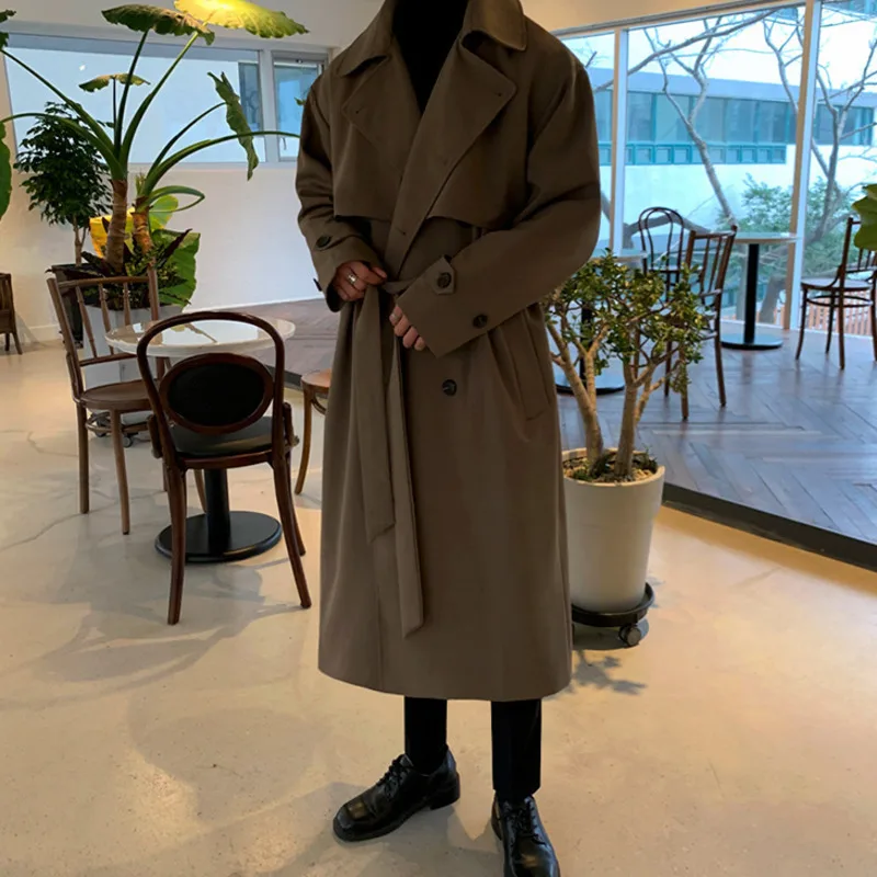 Men Trench Coat Casual Windbreaker