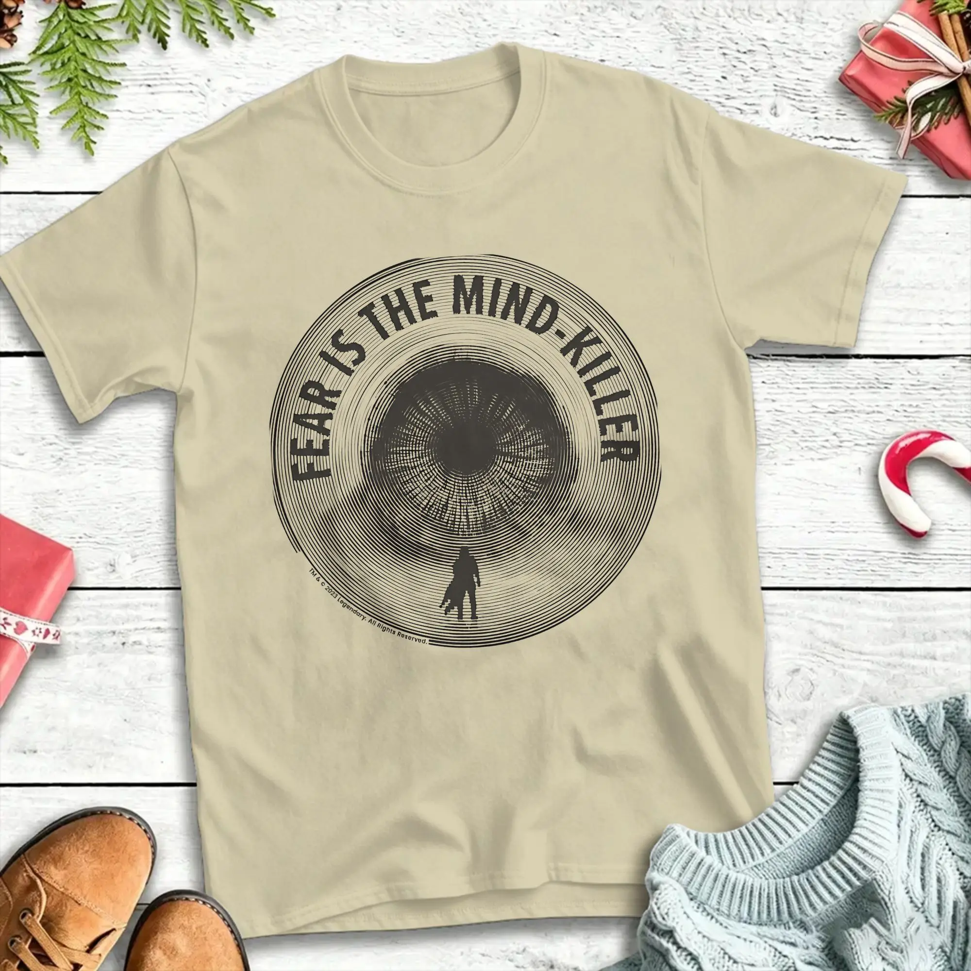 Dune, der Sandwurm. Angst ist der Geistetöter Baumwoll-T-Shirt für Männer Vintage T-Shirts Mode-T-Shirts Übergrößen Kleidung mit individuellem Logo