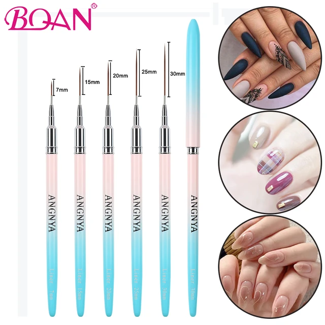 5pcs/Set Nail Art Liner Striping Brushes Metal Pole French Stripe Drawing  Painting Pen Gel Polish Nail Art DIY Manicure Tools - AliExpress