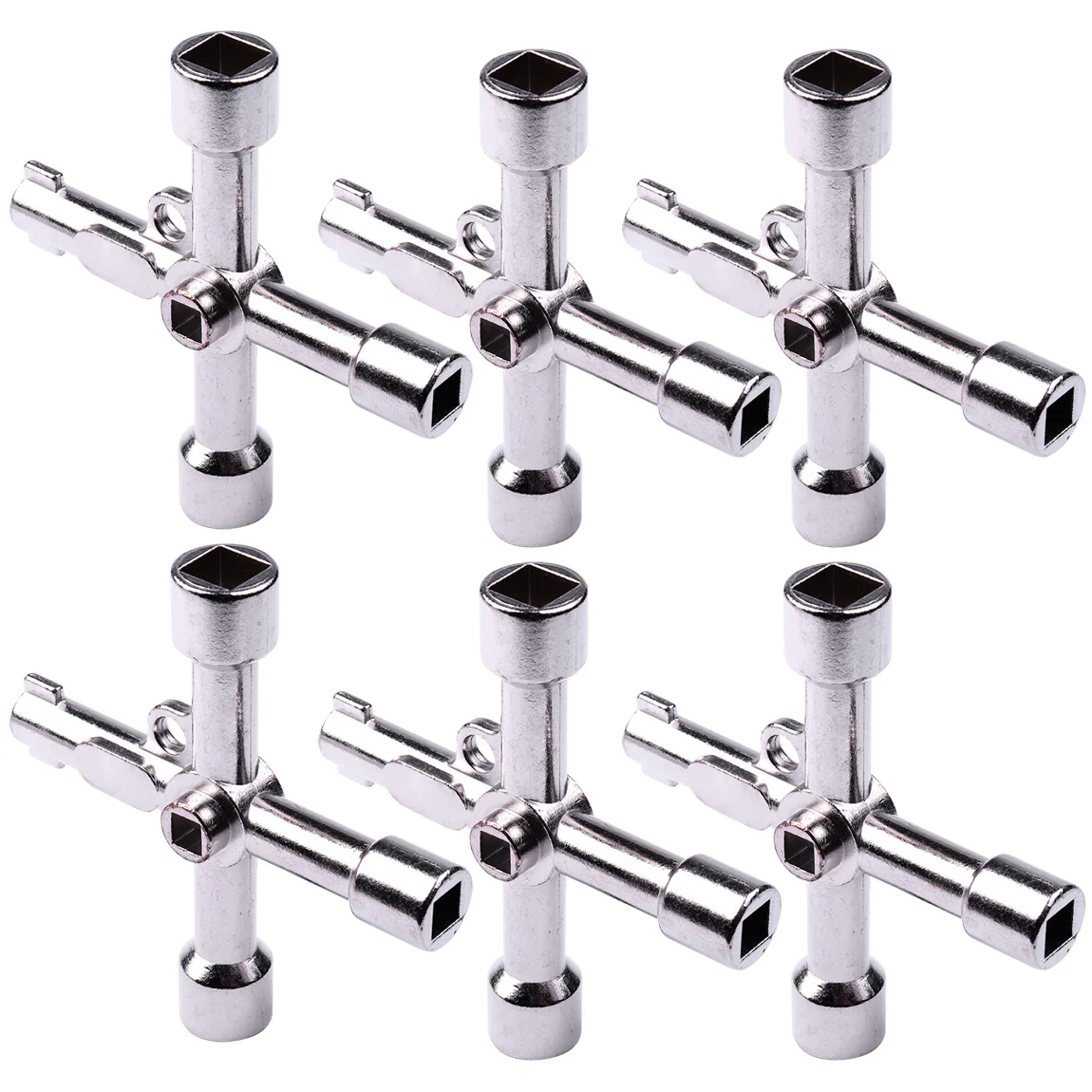 

4 Way Universal Cross Triangle Wrench Key for Train Electrical Elevator Cabinet Valve Stainless steel Multi function Key