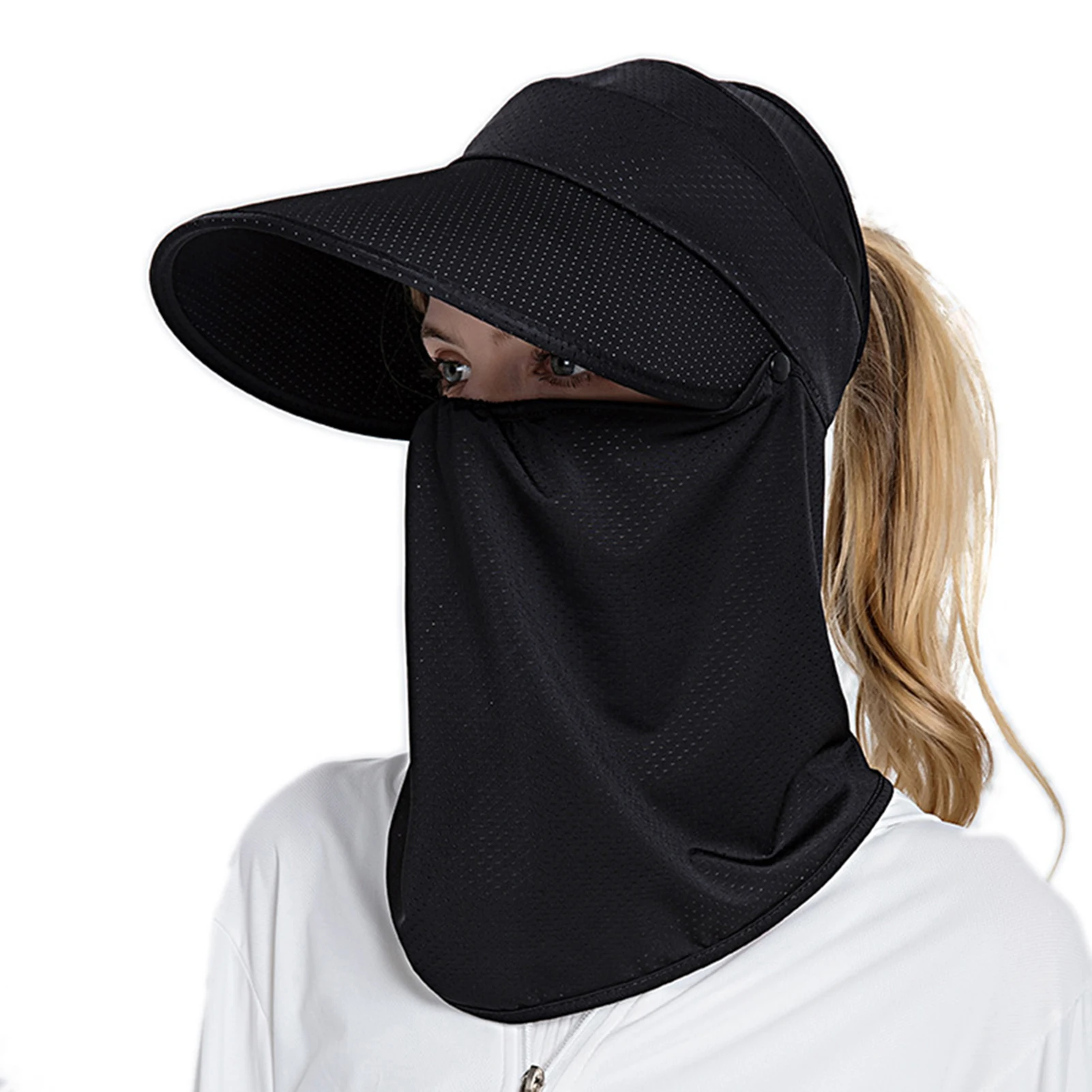 

Summer Outdoor Sun Hat With Removable Neck Flap Wide Brim Cap For Women Girls