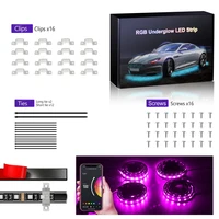 RGB Car Underglow Strip Lights with App Control Waterproof Strip Lights for Cart Boat Decoration LED Exterior Lights Strip DC12V 6