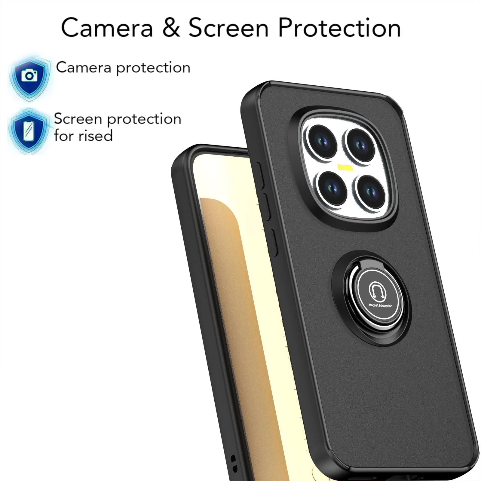 Matte Phone Case with Kickstand - Shockproof Protective Translucent Cover