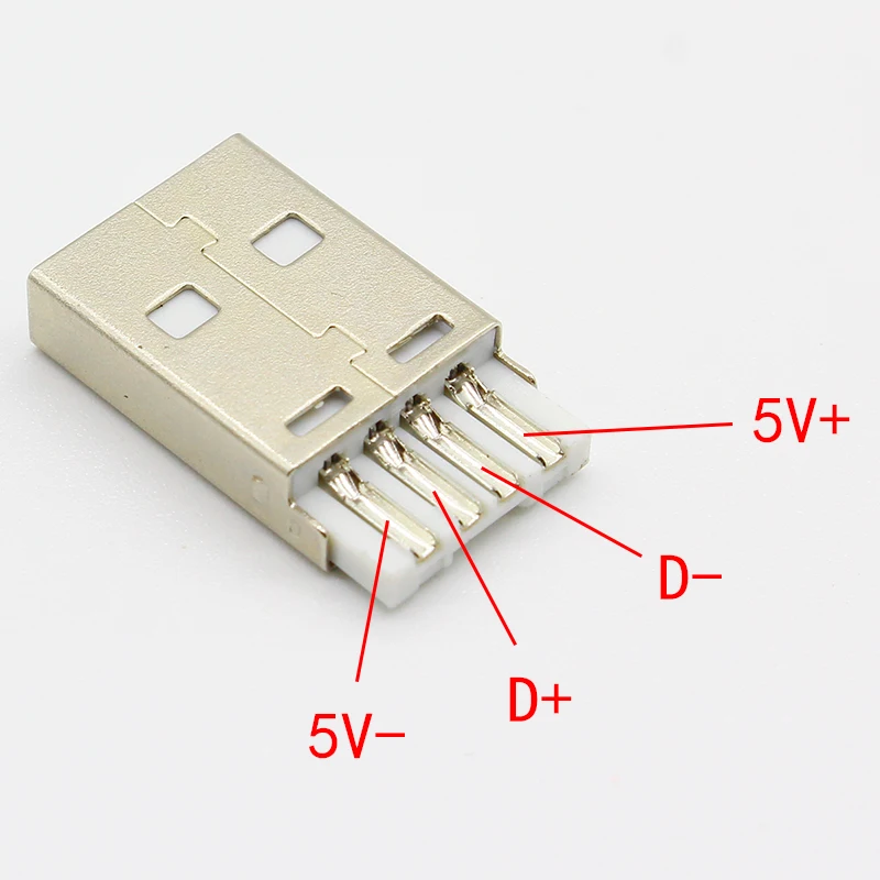 10pc/lot DIY USB 2.0 A Male Assembly Adapter Connector Plug Socket black white