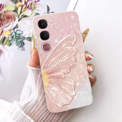 Elegant Flower Butterfly Soft Silicone Phone Case - Premium Back Cover for Vivo Y21d (TMTPU - 6189)