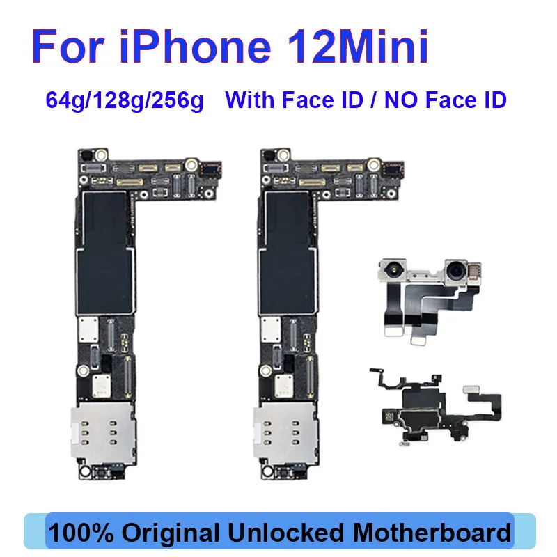 

For iPhone 12 Mini Motherboard Unlocked Original Mainboard With Face ID 64g 128g 256g Logic Board Clean iCloud Support Update