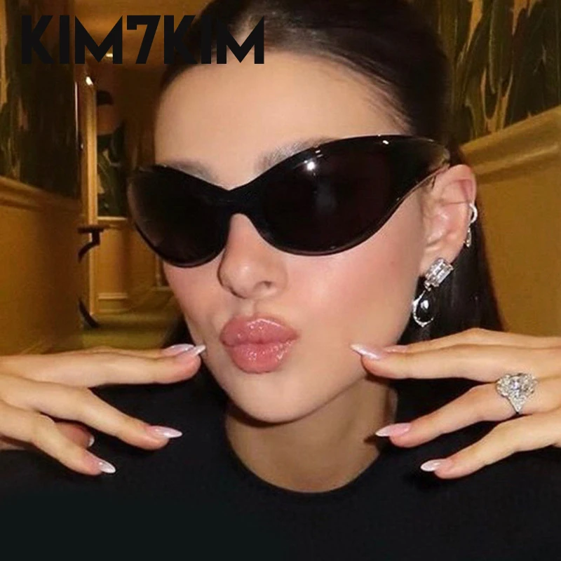 Mode Rechteck Sonnenbrille Frauen Männer 2024 Luxusmarke Design rechteckige Sonnenbrille für männliche Punk y2k Sonnenbrille gewellte Tempel