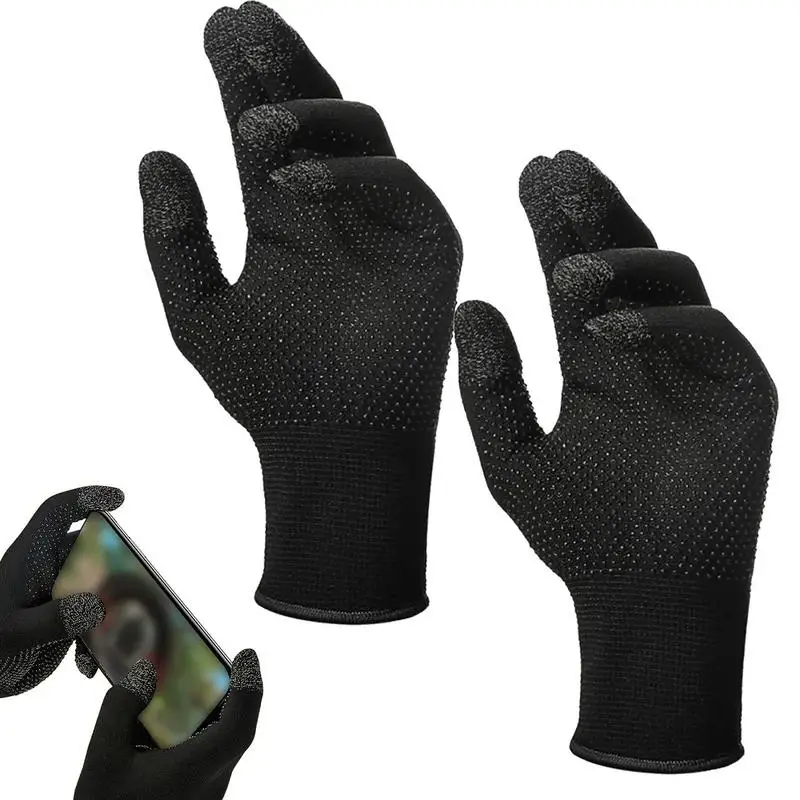 

Touch Finger Gloves Anti-Sweat Breathable Game Gloves Touch Finger With Dot Silica Gel Palm Non-Slip Design Support Almost All