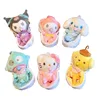 Wholesale 24pcs/lot 10cm Cute Sleeping Baby Kuromi Plush Keyring Toys Monster melody Dolls small Pendants Gifts 1