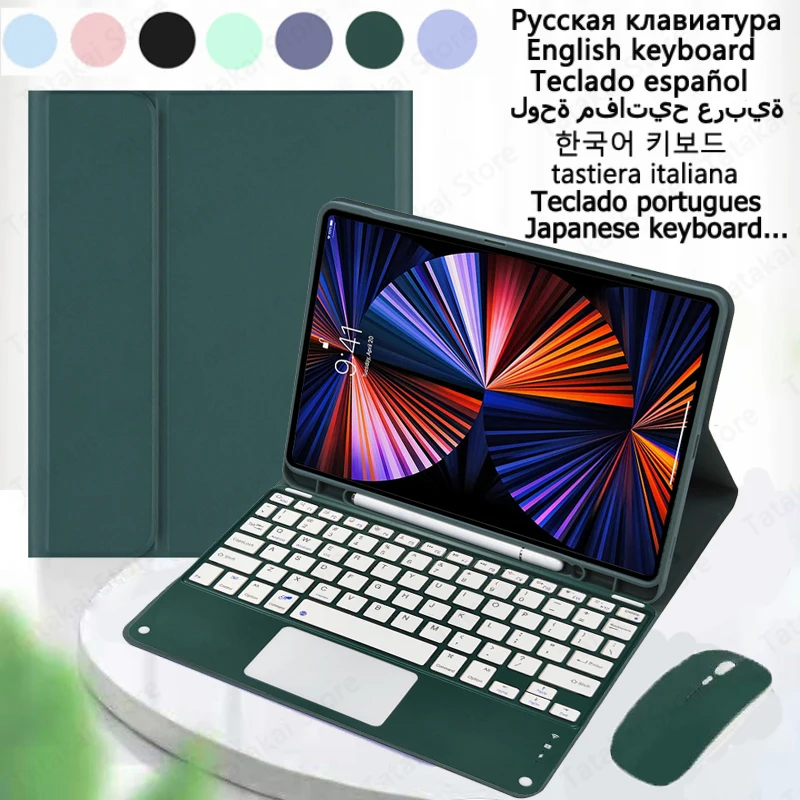 Teclado Touchpad para Samsung Galaxy Tab Sm-x810 X816b X818u s9 Plus Case Inglês Coreano Tailandês Espanhol Russo Turco 124 Polegadas 2023