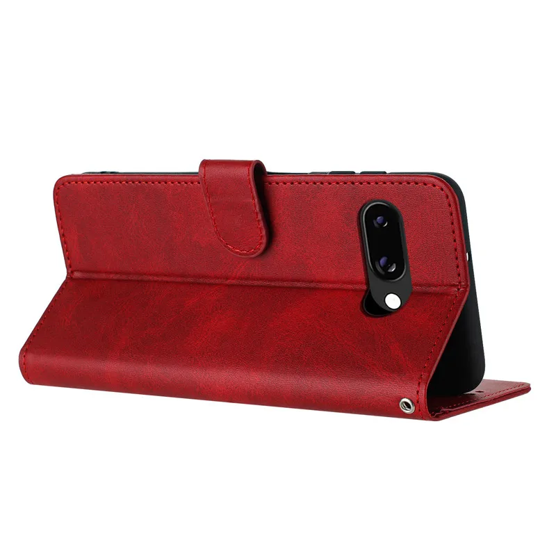 Magnetic Flip Leather Wallet Case with Solid Color Skin Feel