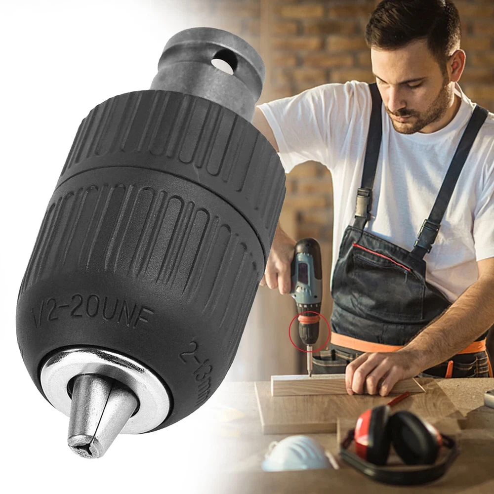 2–13 mm Schnellspannbohrfutter SDS Plus Adapter Sockel Sechskant-Vierkant-Konverter-Werkzeug 1/4 Zoll Sechskant-Schlagschrauber-Schraubenschlüssel-Bohrer – Detail 2