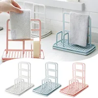 Kitchen Faucet Sink Sponge Rack Stand Plastic Sponge Towel Holder Scouring Pad Dishwash Kitchen Organizer Cloth Drain Basket 1