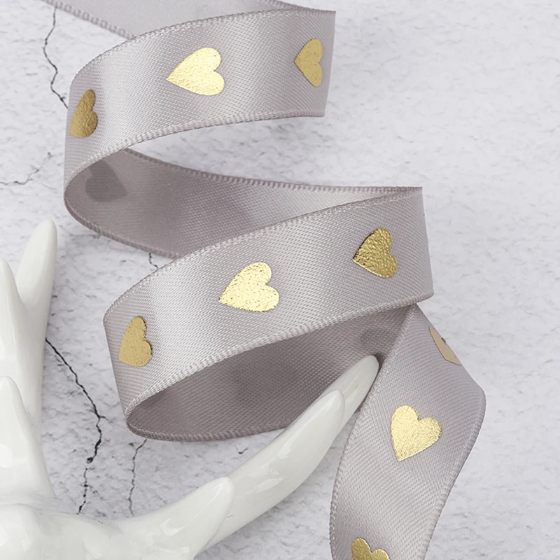 10Yards Premium Grey Collection Happy Birthday Ribbon for Valentine's Day Wedding Event Party Christmas Decoration Baking Bouquet satin ribbons ribbon decoration ribbon supplies christmas ribbon