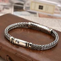 Bracelet chaîne de quille tressé pour hommes, Bracelets à maillons Vintage, tendance Hip Hop, bijoux masculins, cadeau pour petit ami 2