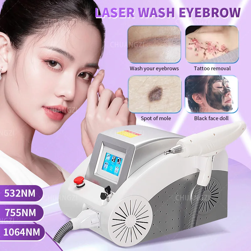 

CE Portable q switch nd yag laser tattoo removal machine 1064nm 532nm 1320nm skin whitening pigment removal tattoo remover lazer