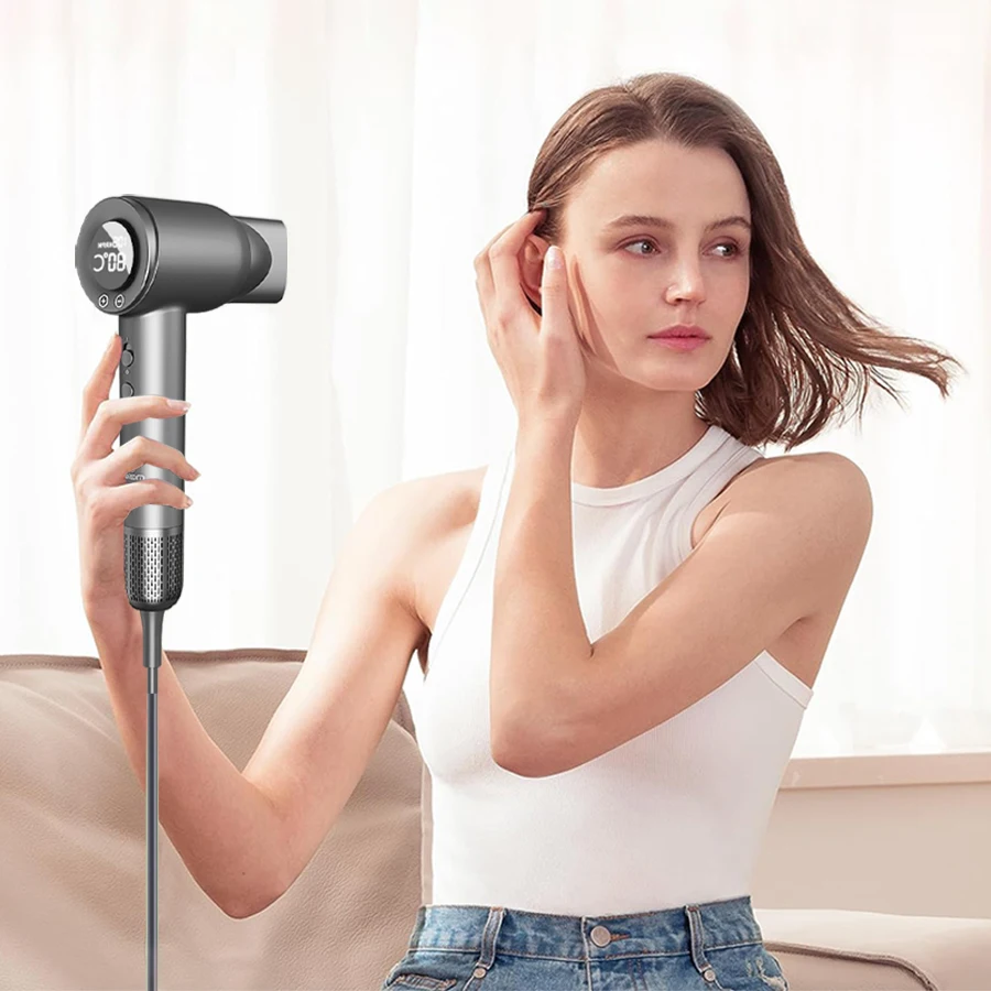 

Charming Pigeon High Speed Hair Dryer Home Hotel Negative Ion Mute Constant Temperature Hair Care High Wind Quick Dry LED Display Adjustable Temperature 110,000RPM with Brushless DC Motor