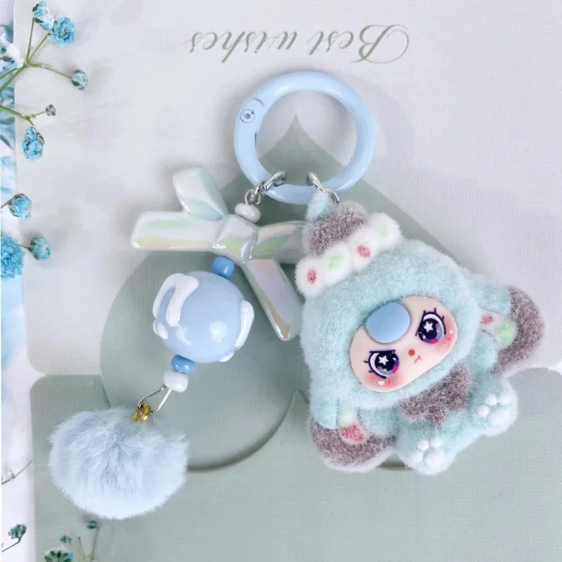 Cute Baby Three Years Doll Keychains Flocking Doll Keyring Backpack Bag Pendants Key Accessories Kids Favors Party Small Gifts - 2