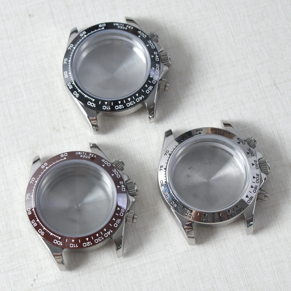 VK63 Watch Case Stainless Steel Watch Accessories Sapphire Crystal Waterproof For Daytona With Bracele For Seiko Movement VK63A