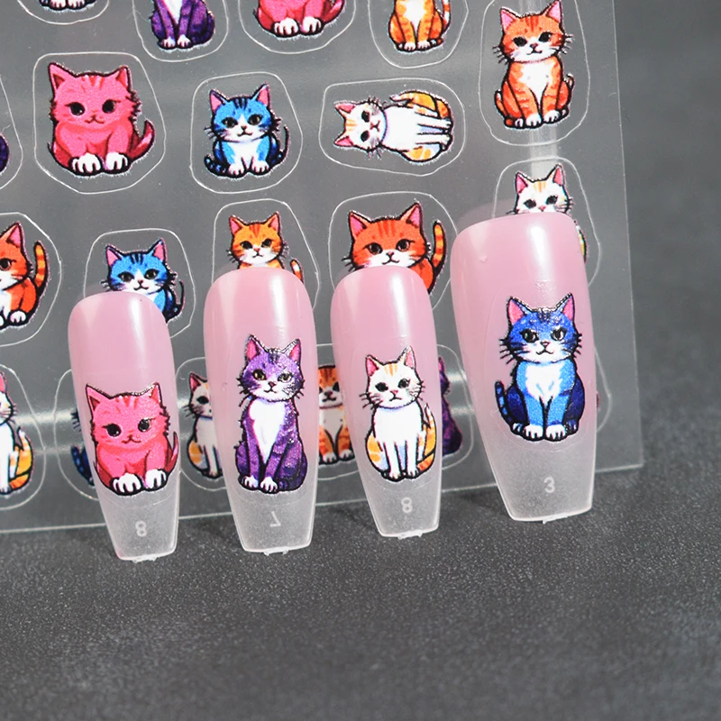 1PCS Bulldog, Corgi Nail Sticker, Multiple Dog Breed Nail Art Decoration Decals, Cat Women's Art Dress Up Accessories